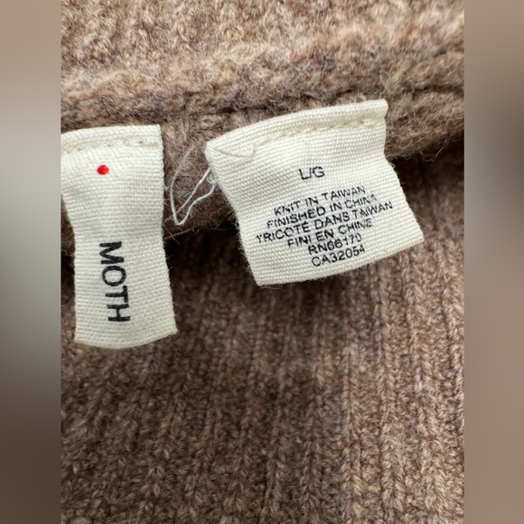 Moth Anthropologie Taupe Wool Knit A-Line Skirt - Picture 3 of 4